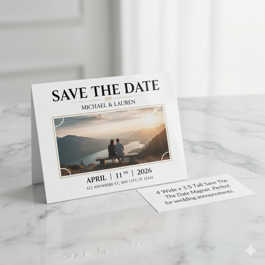 4 Wide x 3.5 Tall The Save The Date - Photo Magnets